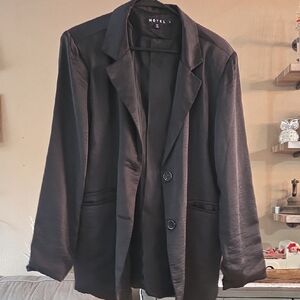 Motel Rocks Elegant Black Satin Jacket